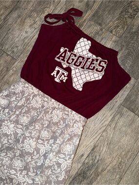 Texas A&M Aggies Maroon Floral Game Day Dress